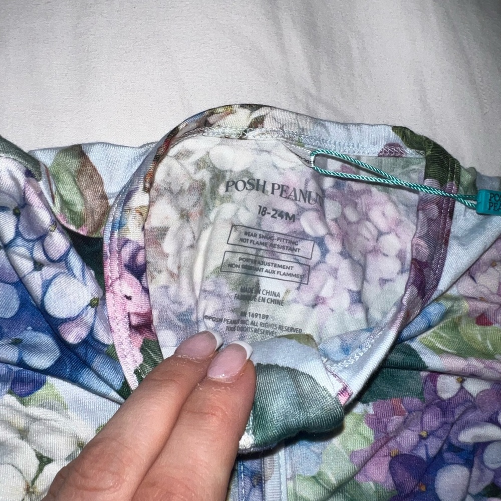 🆕 Posh Peanut Toddler Convertible Pajamas Kara Floral - Picture 4 of 7